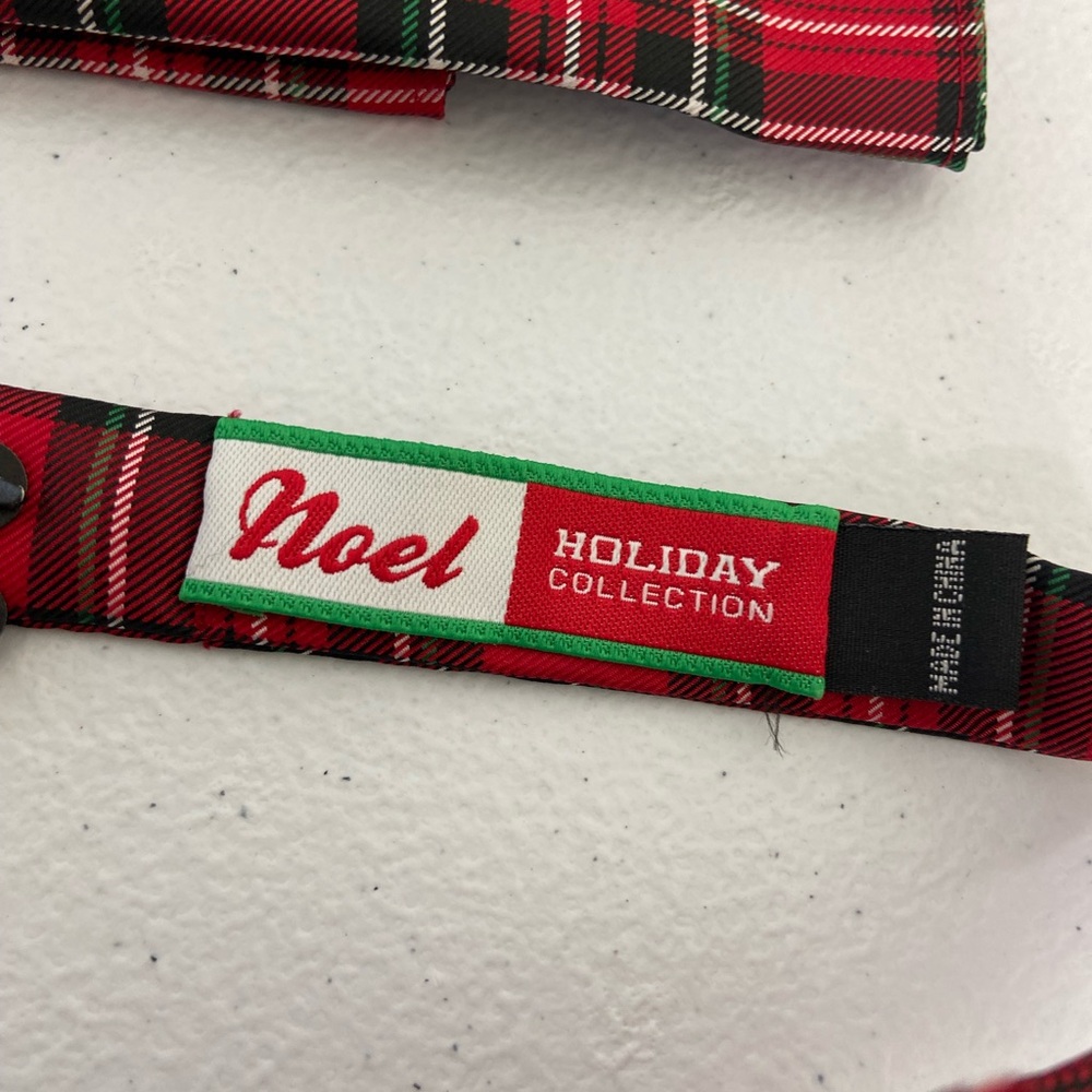 NWOT Noel Holiday Collection men’s red‎ green plaid bow tie matching formal set - Picture 2 of 4